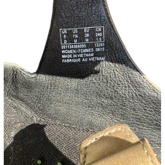 Clarks Women’s 7.5 Wave Walk Mary Jane Gold Metallic Leather Comfort Loafers - Picture 5 of 8